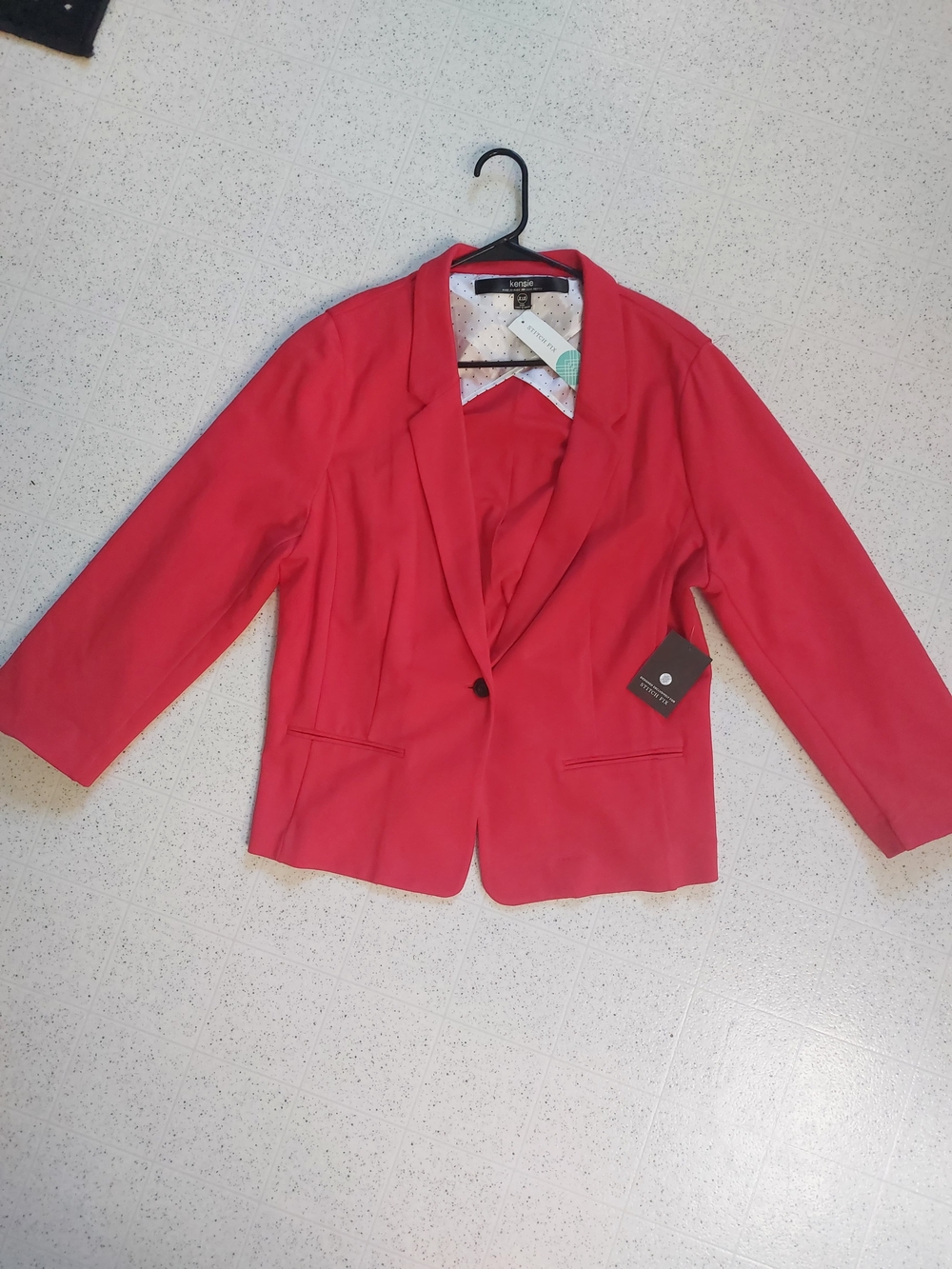 Kensie Bright Red Single-Button Blazer